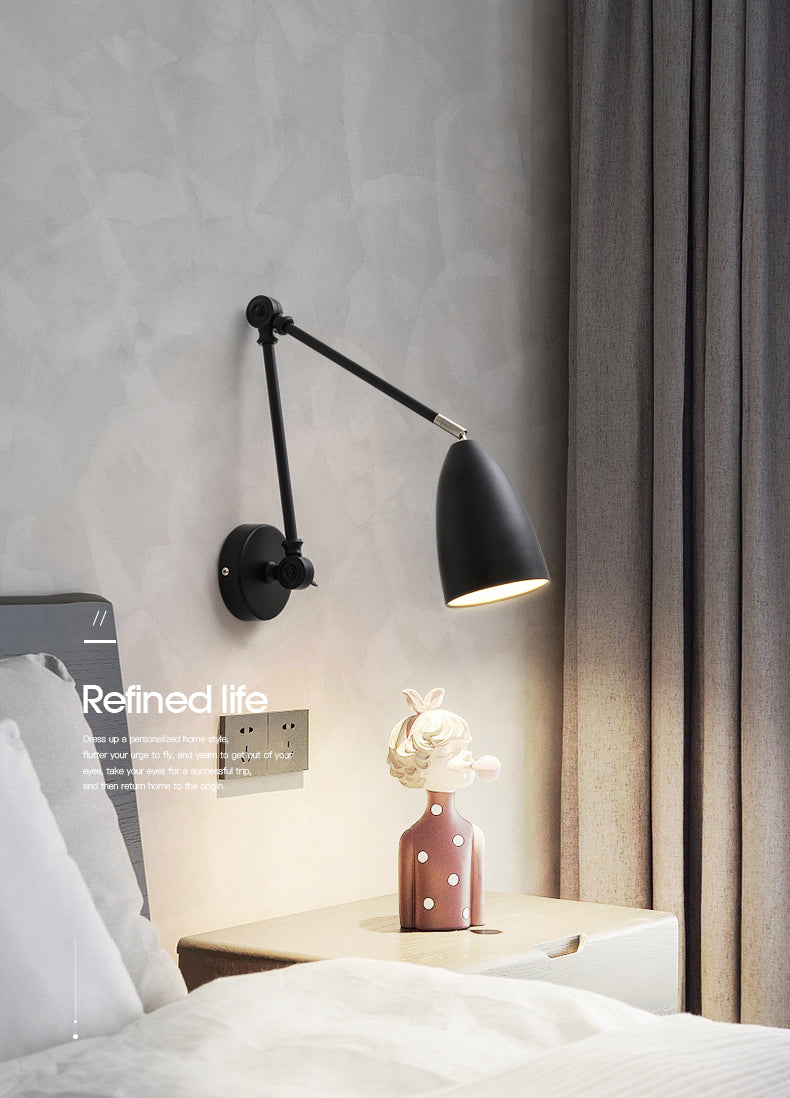 Contemporary Style Conical Wall Mounted Light Metal Bedroom Wall Mounted Lighting