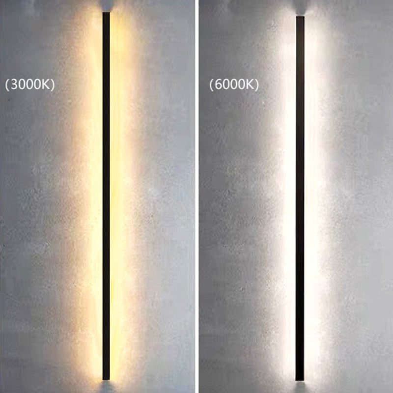 Metal Linear Wall Sconce Lighting Minimalist-Style LED Sconce Light Fixture in Black