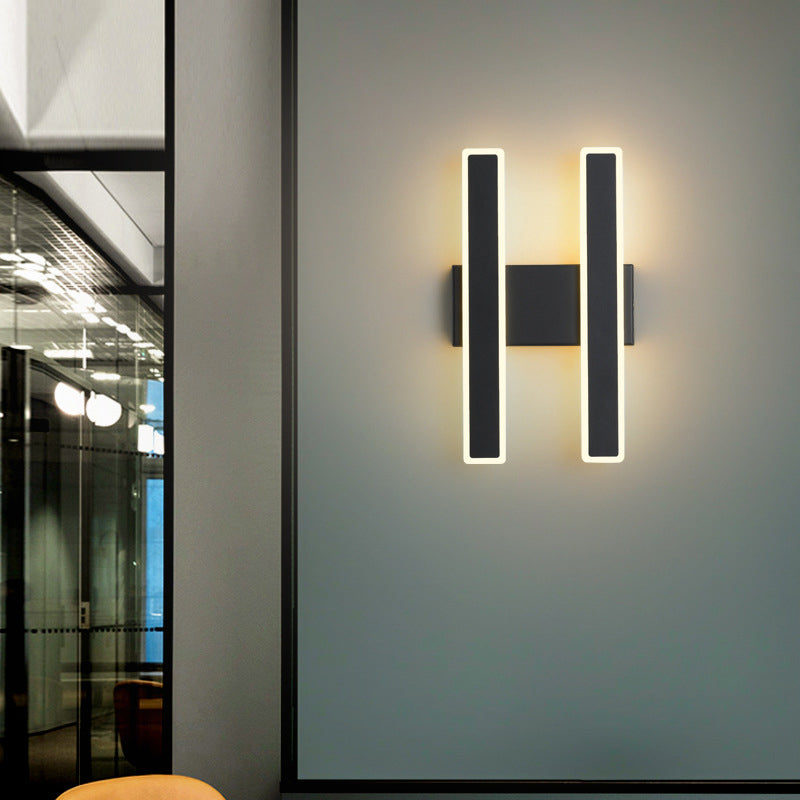 Living Room LED Sconce Light Fixture Nordic Wall Sconce Lighting with Rectangle Metal Shade