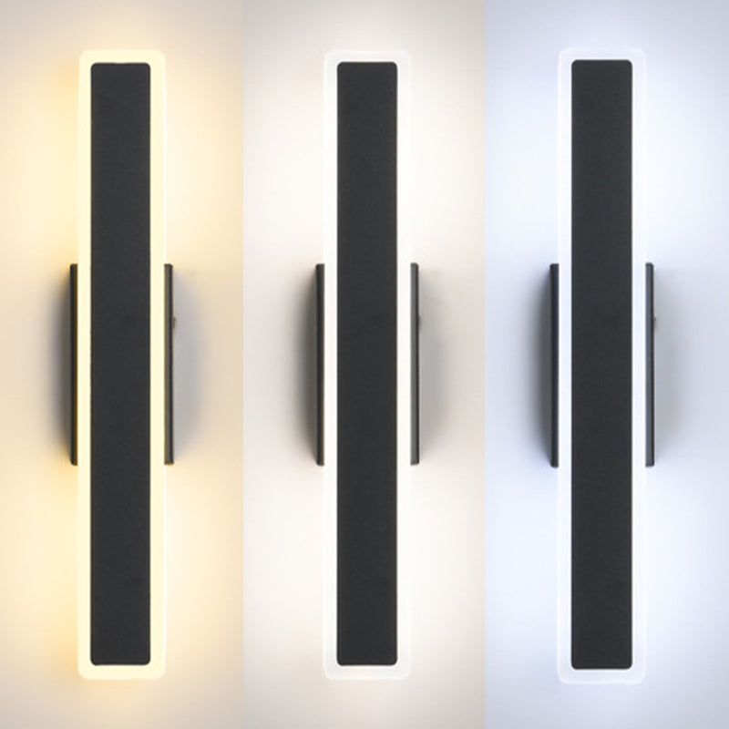 Living Room LED Sconce Light Fixture Nordic Wall Sconce Lighting with Rectangle Metal Shade