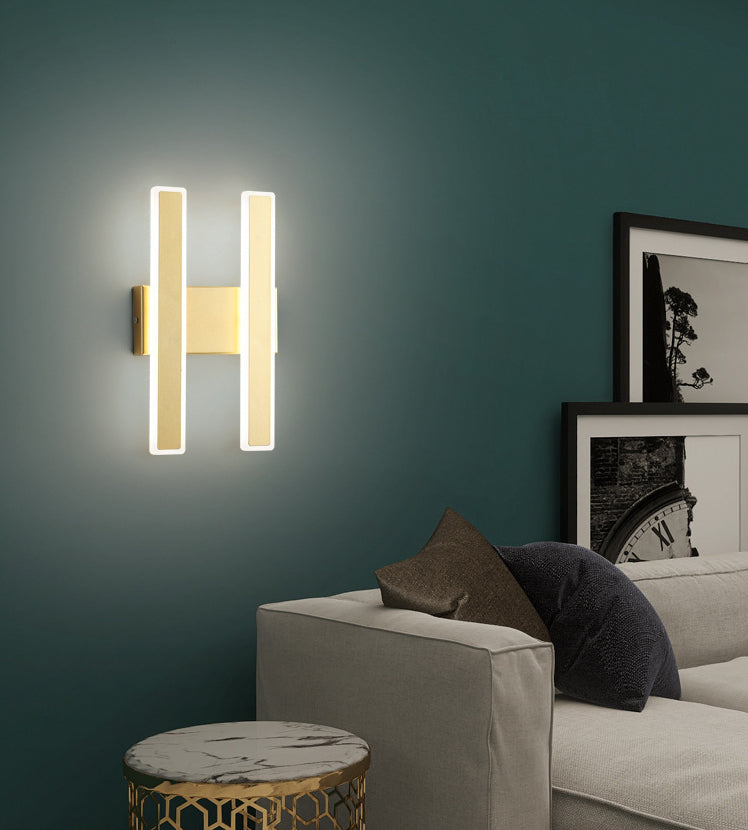 Living Room LED Sconce Light Fixture Nordic Wall Sconce Lighting with Rectangle Metal Shade