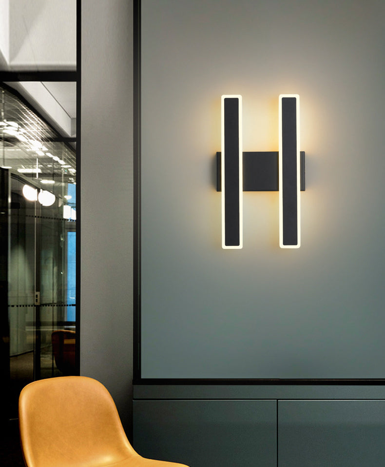 Living Room LED Sconce Light Fixture Nordic Wall Sconce Lighting with Rectangle Metal Shade