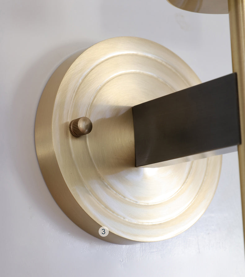 Modern Minimalist Cylindrical Wall Sconce Copper Wall Lamp with Clear Glass Shade