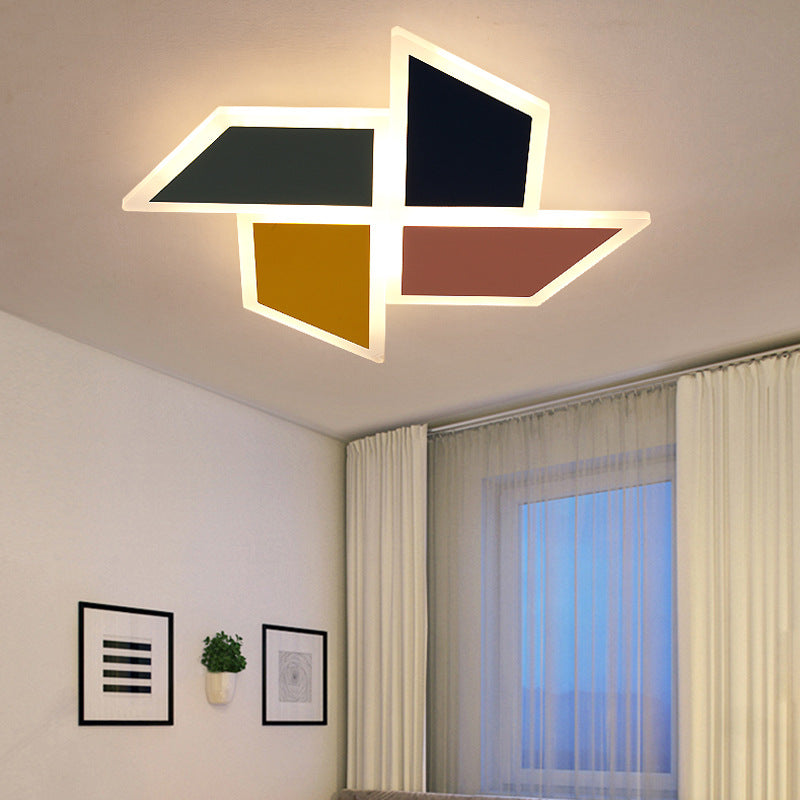 Windmill Metal Ceiling Light Fixture Nordic Style LED Multi-Color Ceiling Mounted Light
