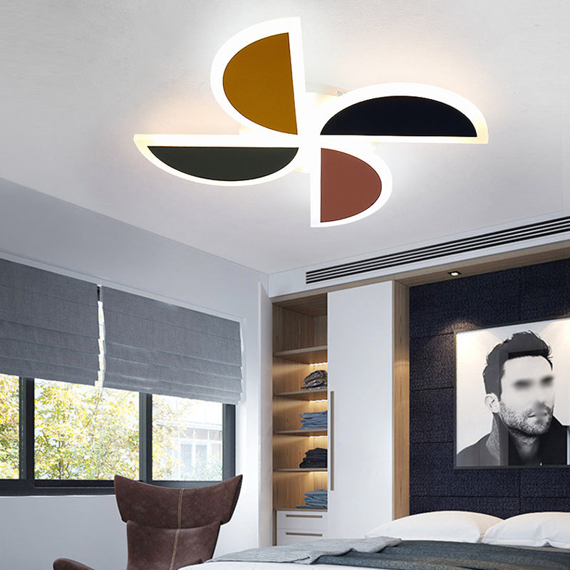 Windmill Metal Ceiling Light Fixture Nordic Style LED Multi-Color Ceiling Mounted Light