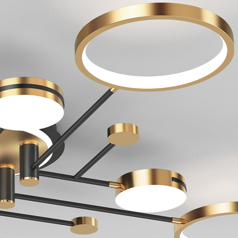 New Modern Metal Flush Light Sputnik Semi Flush Ceiling Light Fixtures for Living Room
