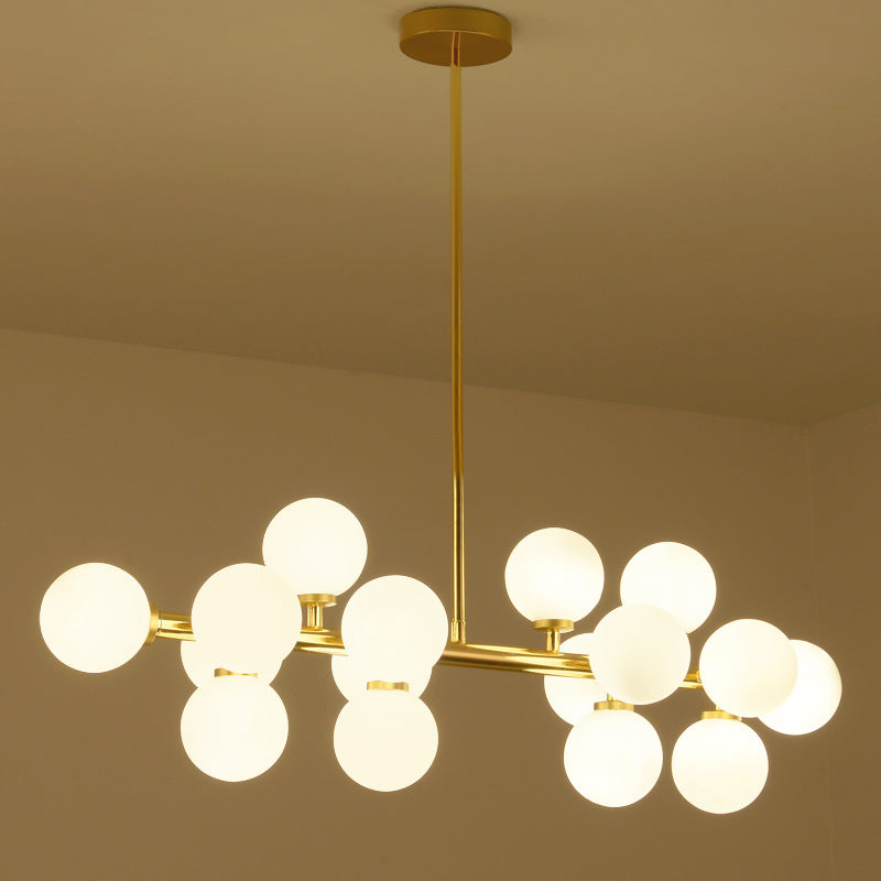 Molécula Dinning Room Illumining Defecture Glass Nordic Island Chandelier Light in White