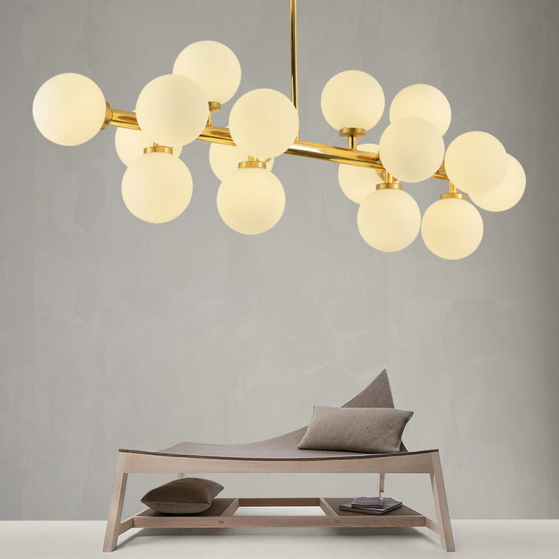 Molécula Dinning Room Illumining Defecture Glass Nordic Island Chandelier Light in White