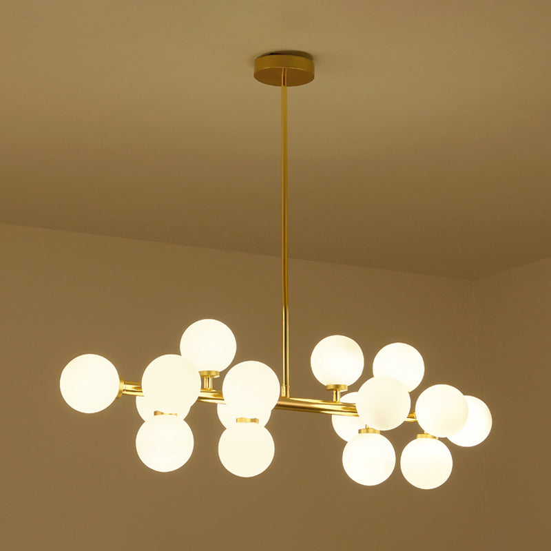 Molécula Dinning Room Illumining Defecture Glass Nordic Island Chandelier Light in White