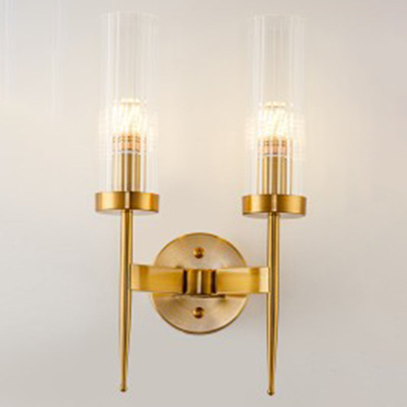 Pure Glass Wall Sconce in Modern Creative Style Wrought Iron Wall Lamp for Living Room