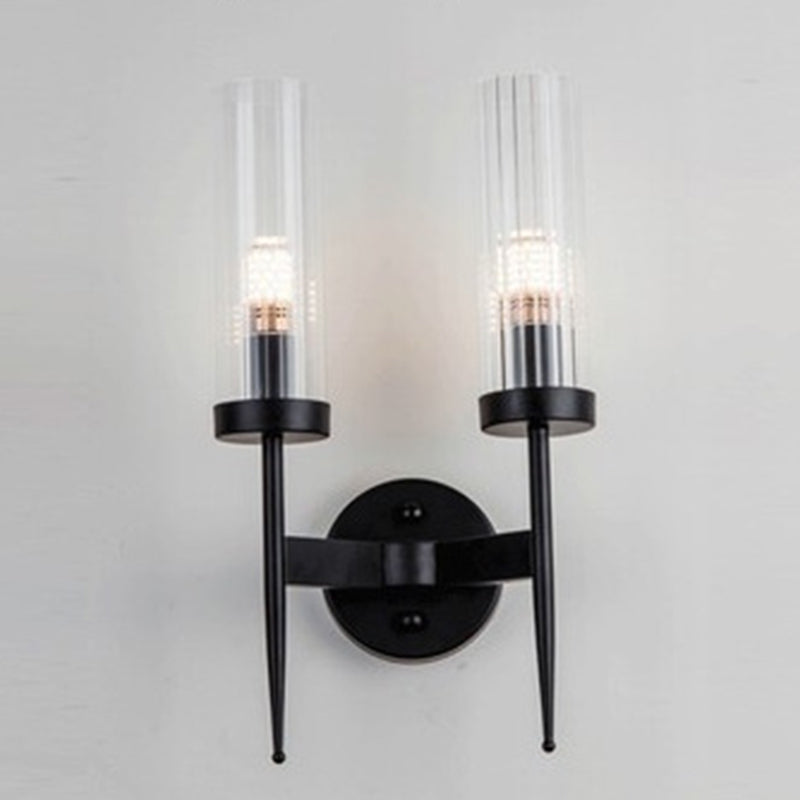 Pure Glass Wall Sconce in Modern Creative Style Wrought Iron Wall Lamp for Living Room