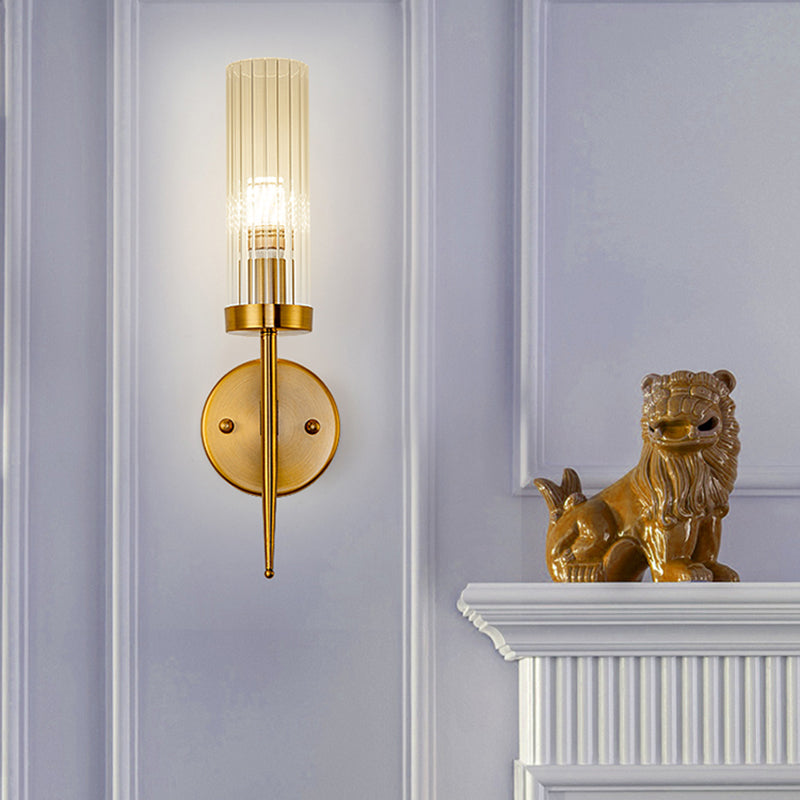 Pure Glass Wall Sconce in Modern Creative Style Wrought Iron Wall Lamp for Living Room