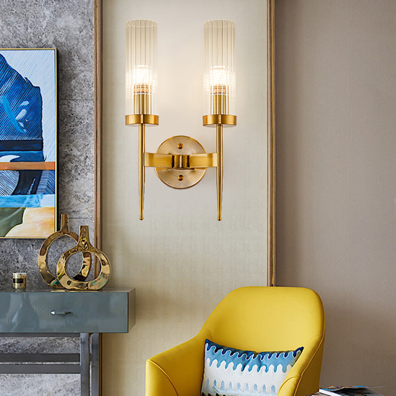 Pure Glass Wall Sconce in Modern Creative Style Wrought Iron Wall Lamp for Living Room