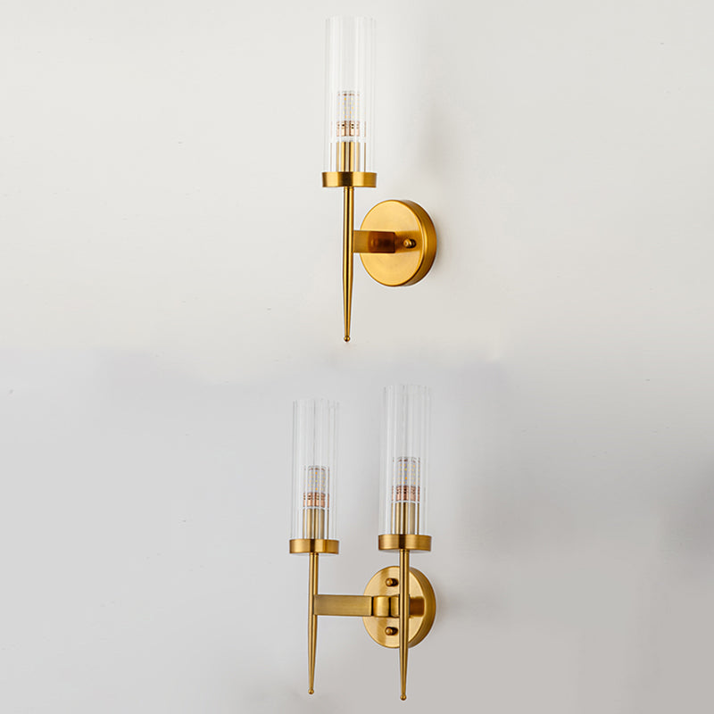 Pure Glass Wall Sconce in Modern Creative Style Wrought Iron Wall Lamp for Living Room