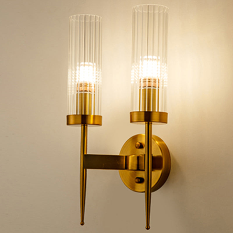 Pure Glass Wall Sconce in Modern Creative Style Wrought Iron Wall Lamp for Living Room