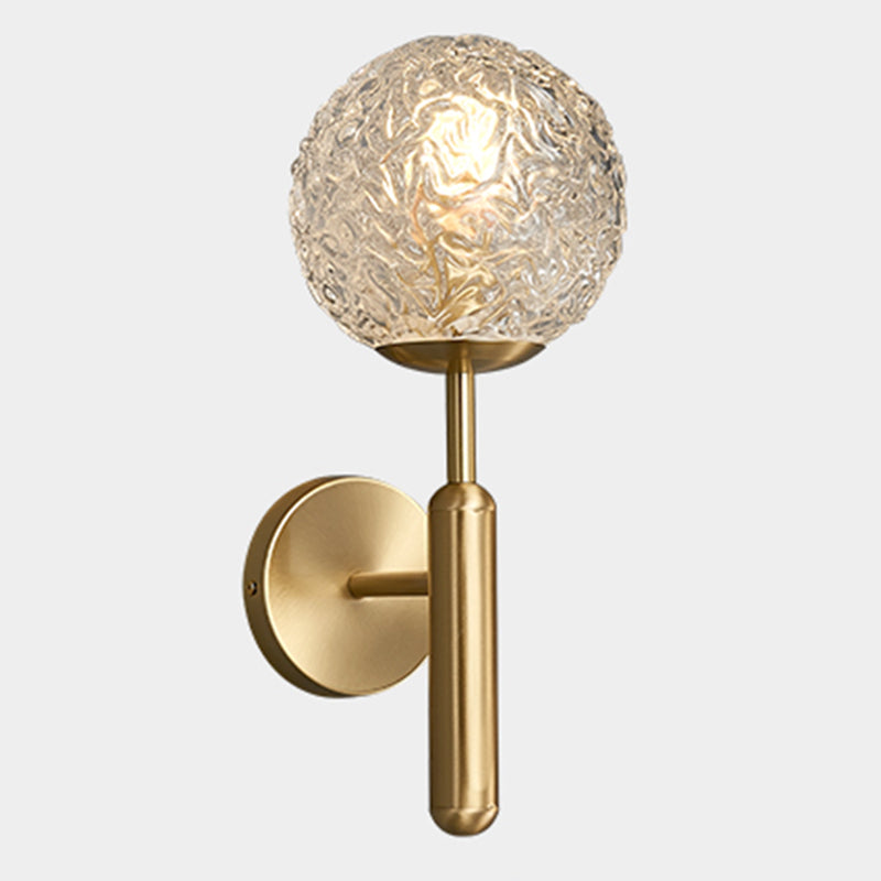 Lámpara de pared colgante de globos de bronce en un estilo de pared de cobre moderno estilo creativo con sombra de vidrio