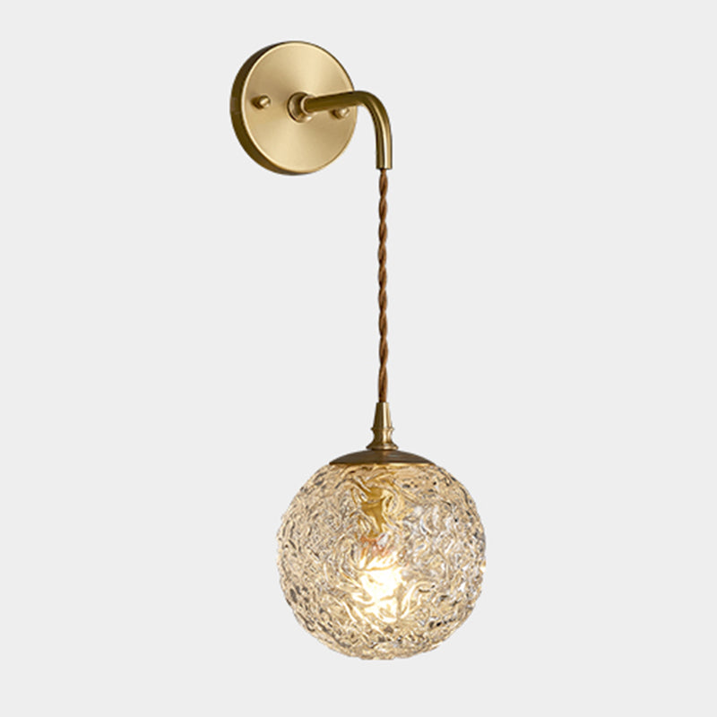 Lámpara de pared colgante de globos de bronce en un estilo de pared de cobre moderno estilo creativo con sombra de vidrio