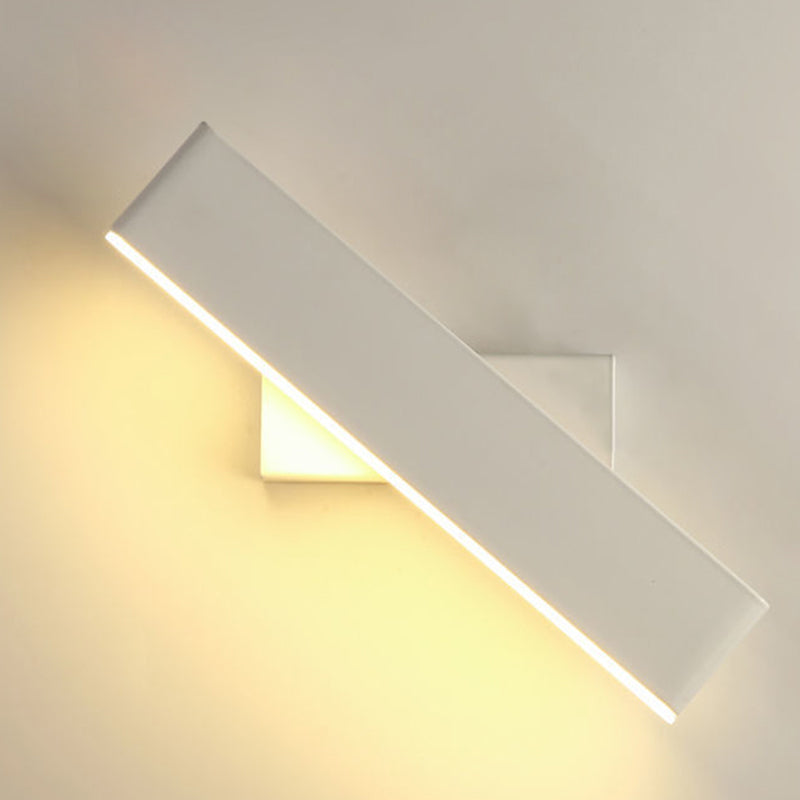 Rectangular LED Rotatable Wall Sconce in Modern Concise Style Wrought Iron Wall Lamp with Acrylic Shade