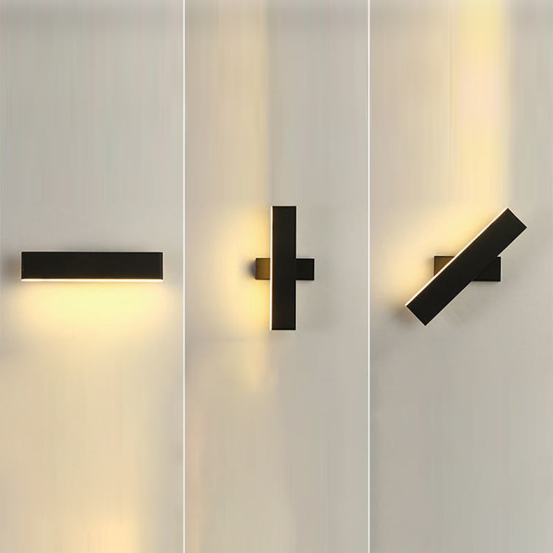 Rectangular LED Rotatable Wall Sconce in Modern Concise Style Wrought Iron Wall Lamp with Acrylic Shade