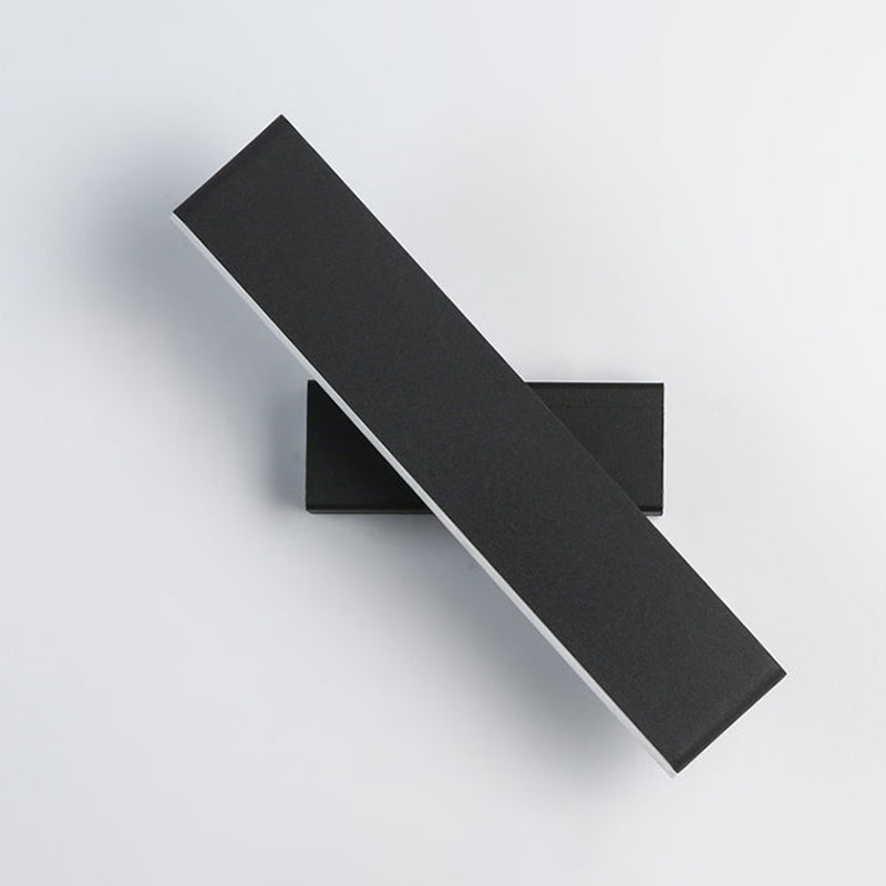 Rectangular LED Rotatable Wall Sconce in Modern Concise Style Wrought Iron Wall Lamp with Acrylic Shade