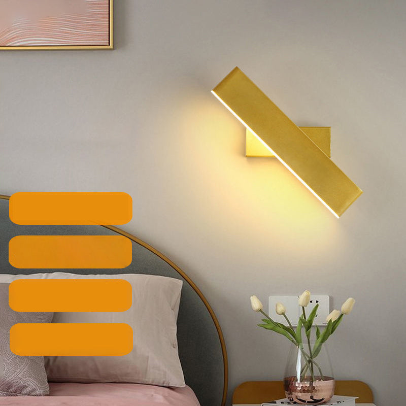 Rectangular LED Rotatable Wall Sconce in Modern Concise Style Wrought Iron Wall Lamp with Acrylic Shade