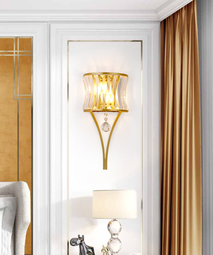 Lampada a parete geometrica cristallina in stile moderno in ferro battuto Light per spazi interni