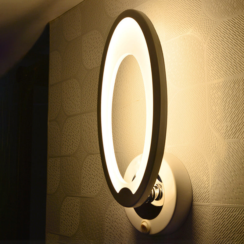 Pronzo a parete a LED bianco acrilico in moderna lampada a parete geometrica in ferro battuto in stile conciso per spazi interni