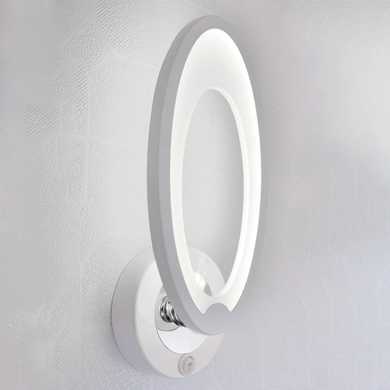 Amplia de la pared LED blanca acrílica en la lámpara de pared geométrica de hierro forjado de estilo conciso moderno para espacios interiores