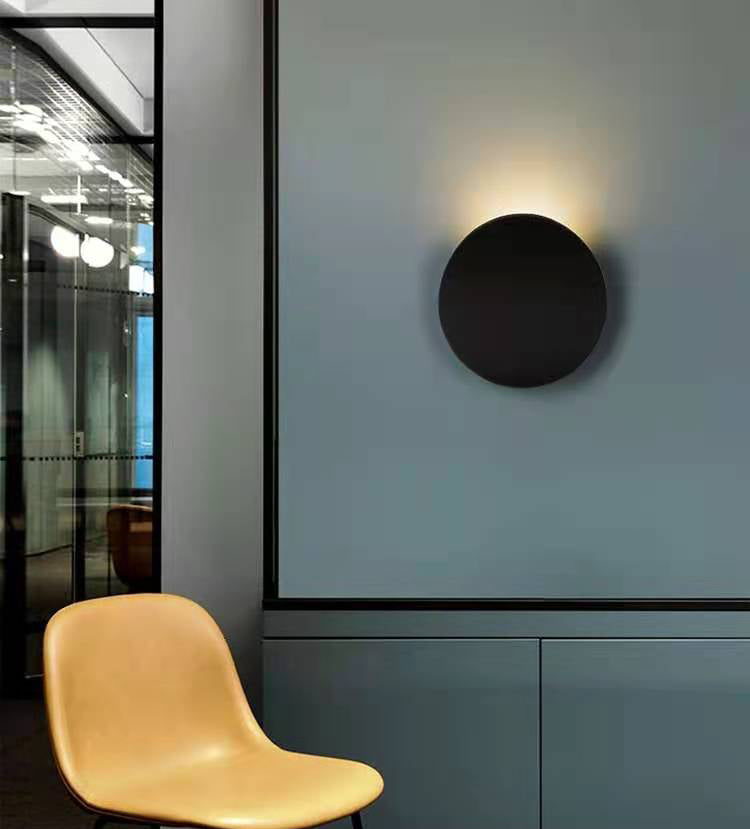 Lámpara de pared circular de hierro de pared de pared LED de pared LED para espacios interiores