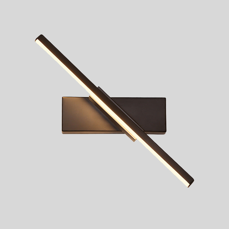 Lámpara de pared LED rectangular de aluminio en simplicidad moderna de hierro forjado aplastador de pared giratoria con sombra de silicona