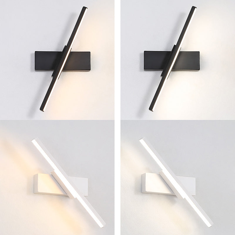 Lámpara de pared LED rectangular de aluminio en simplicidad moderna de hierro forjado aplastador de pared giratoria con sombra de silicona