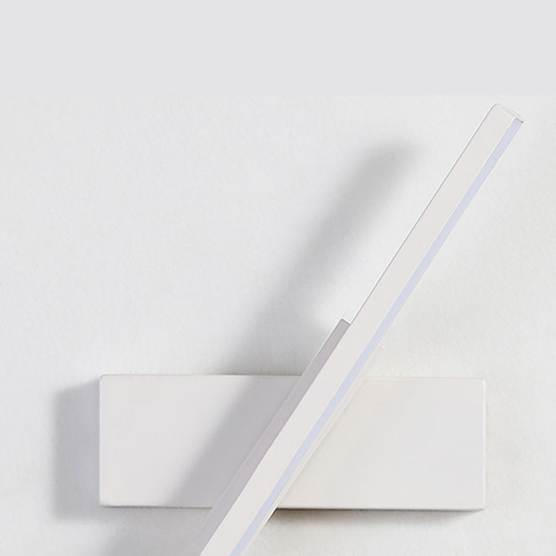 Lámpara de pared LED rectangular de aluminio en simplicidad moderna de hierro forjado aplastador de pared giratoria con sombra de silicona