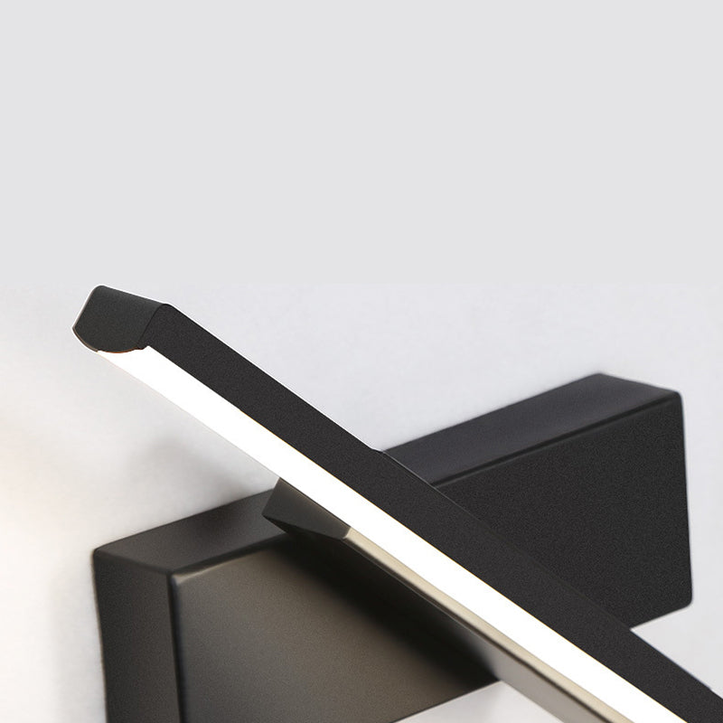 Lámpara de pared LED rectangular de aluminio en simplicidad moderna de hierro forjado aplastador de pared giratoria con sombra de silicona