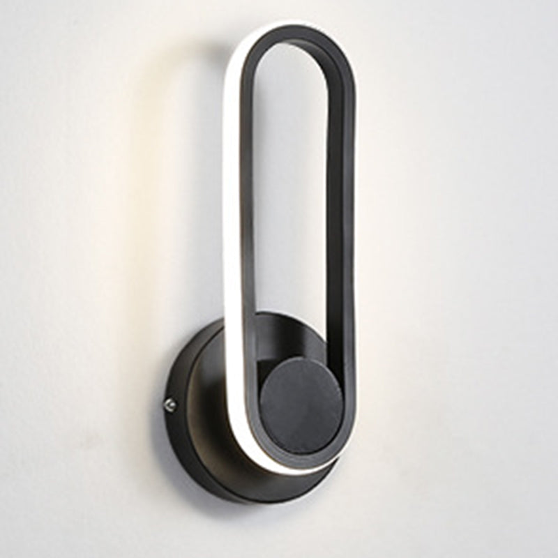 Modern Creative LED Rotatable Wall Lamp Wrought Iron Oblong Wall Sconce with Silicone Shade