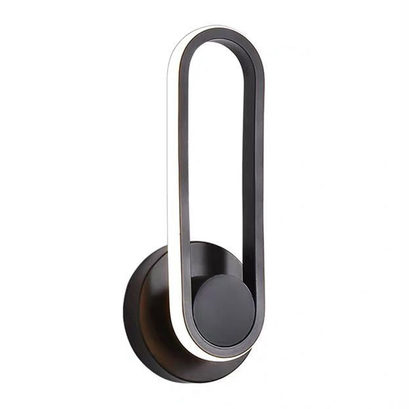 Modern Creative LED Rotatable Wall Lamp Wrought Iron Oblong Wall Sconce with Silicone Shade