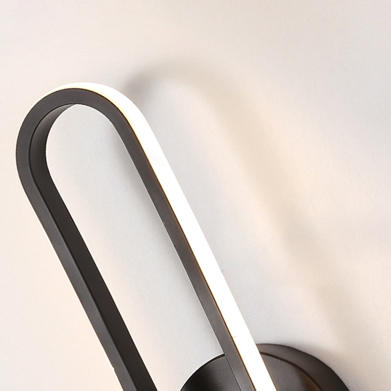 Modern Creative LED Rotatable Wall Lamp Wrought Iron Oblong Wall Sconce with Silicone Shade