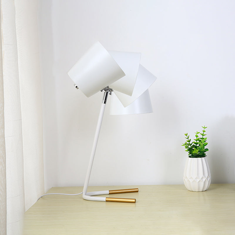 Table en métal en forme de seau Macaron 1 lampe de chevet de bulbe avec base en U