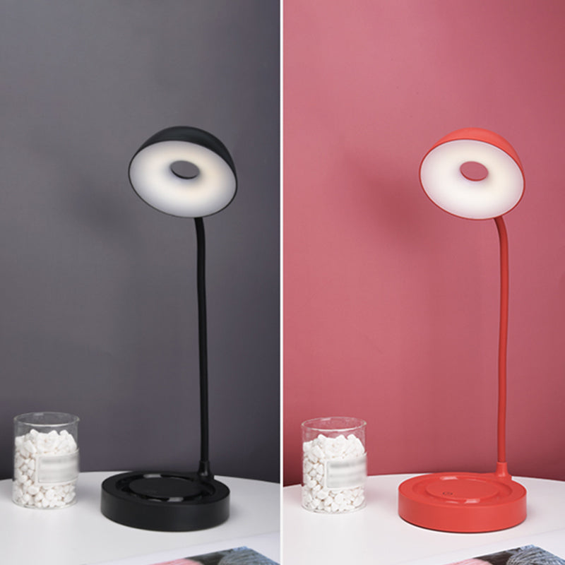 Macaron LED Table Lamp Flexible Gooseneck Nightstand Light with Plastic Shade