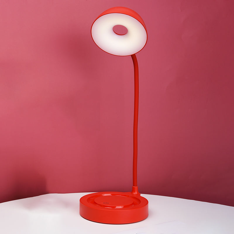 Macaron LED Table Lamp Flexible Gooseneck Nightstand Light with Plastic Shade
