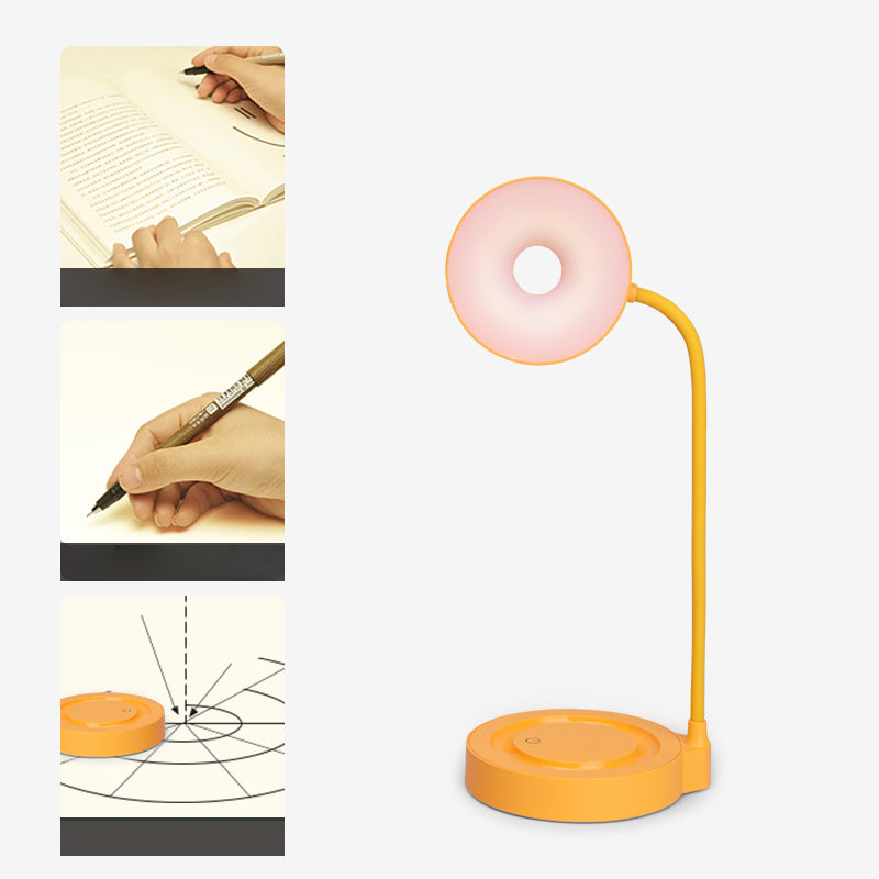 Macaron LED Table Lamp Flexible Gooseneck Nightstand Light with Plastic Shade
