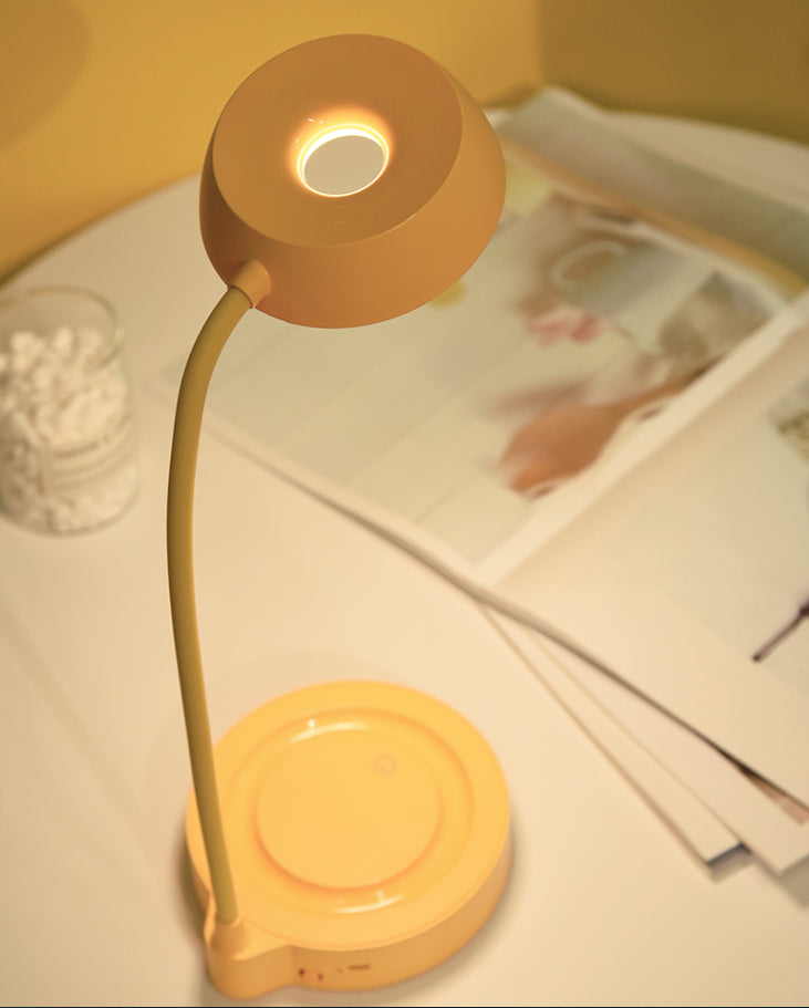 Macaron LED Table Lamp Flexible Gooseneck Nightstand Light with Plastic Shade