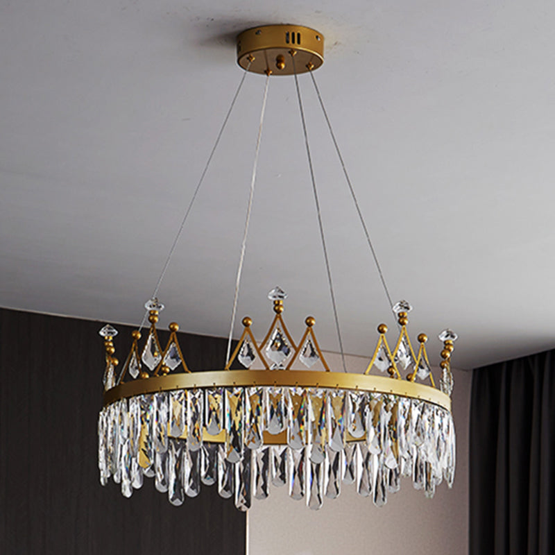New Modern Gold Tiered Chandelier Light Fixtures Crystal LED Hanging Lamp for Living Room