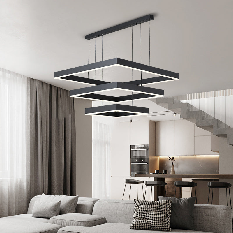 New Modern Metal LED Hanging Lamp Kit Three-tier Pendant Lighting Fixtures for Living Room