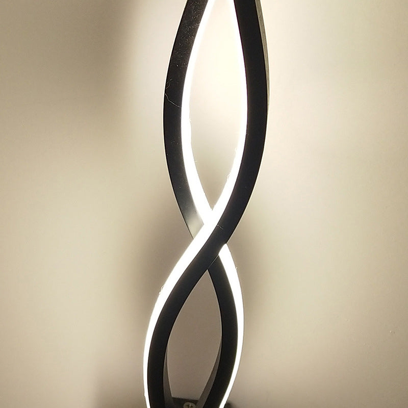 Black LED Linear Wall Sconce in Modern Concise Style Wrought Iron Wall Lamp with Silicone Shade