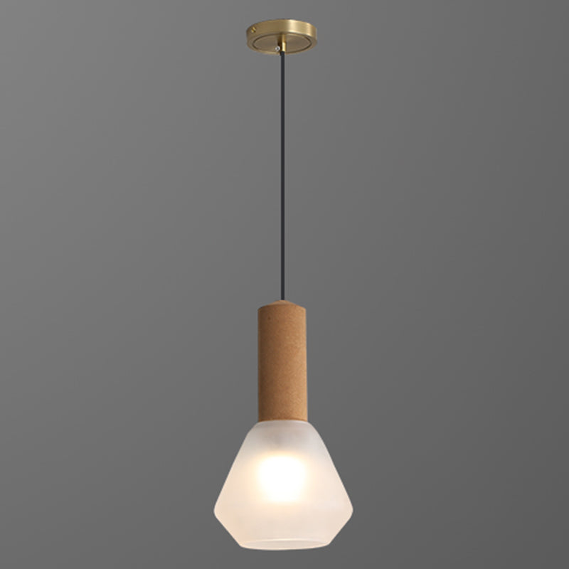 Verre Postmodern Pendant Light 1-Light Copper suspendu plafonnier pour chambre à coucher