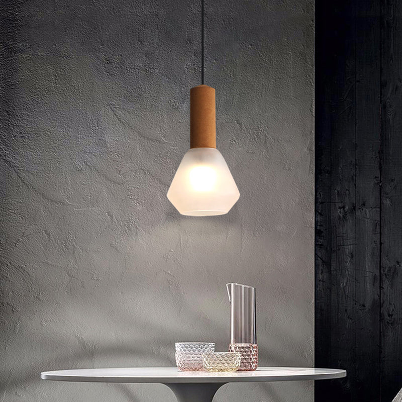 Verre Postmodern Pendant Light 1-Light Copper suspendu plafonnier pour chambre à coucher