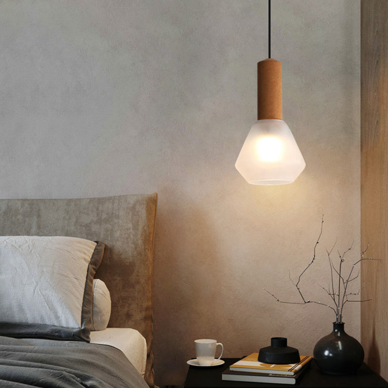 Verre Postmodern Pendant Light 1-Light Copper suspendu plafonnier pour chambre à coucher