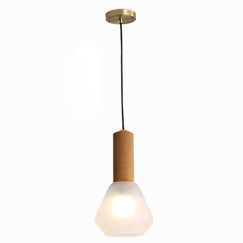 Verre Postmodern Pendant Light 1-Light Copper suspendu plafonnier pour chambre à coucher