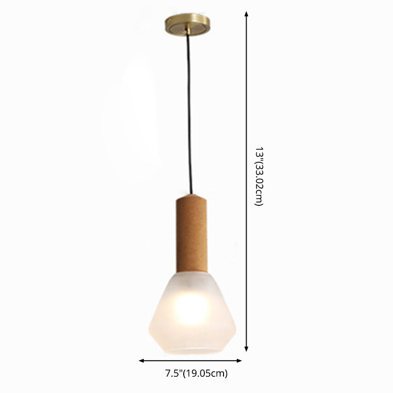 Verre Postmodern Pendant Light 1-Light Copper suspendu plafonnier pour chambre à coucher