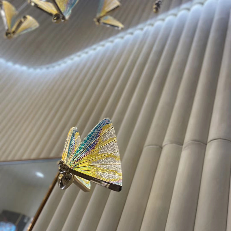 Goud metaal Nieuw modern hangende plafondlichtvlinder 1 licht hanglampje voor slaapkamer